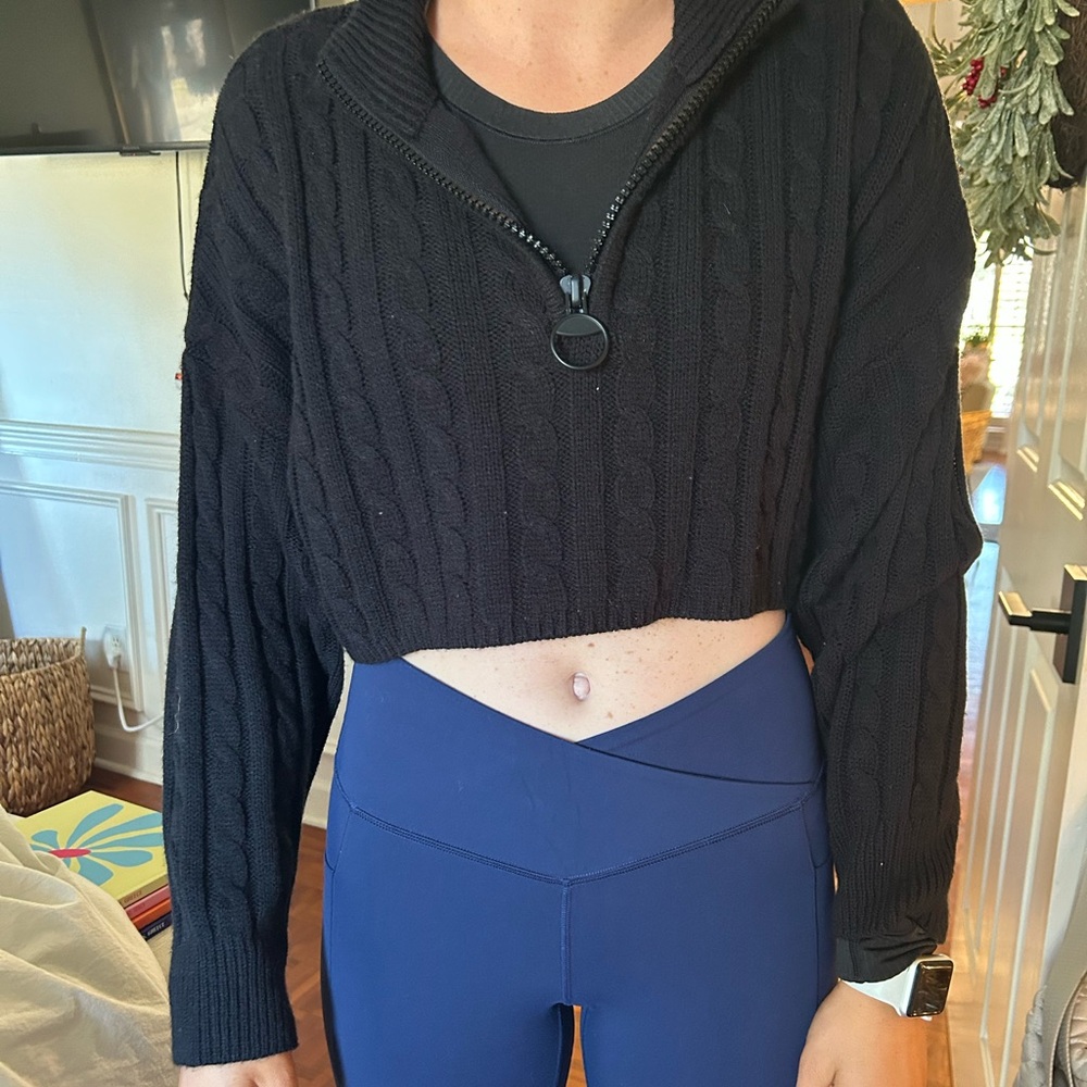 Cropped black sweater
